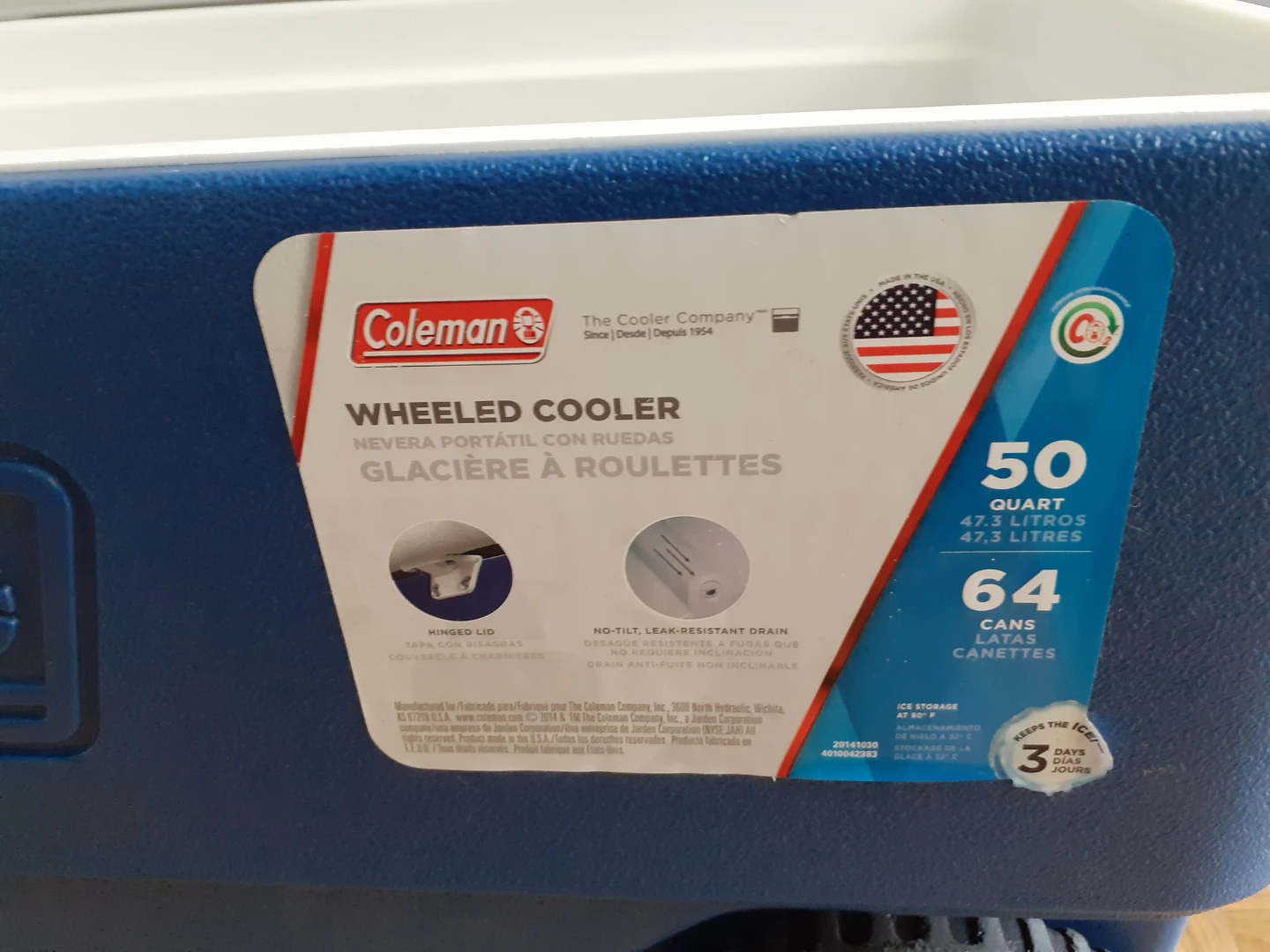 Coleman Wheeled Cooler 50 Quart Blue - photo 3