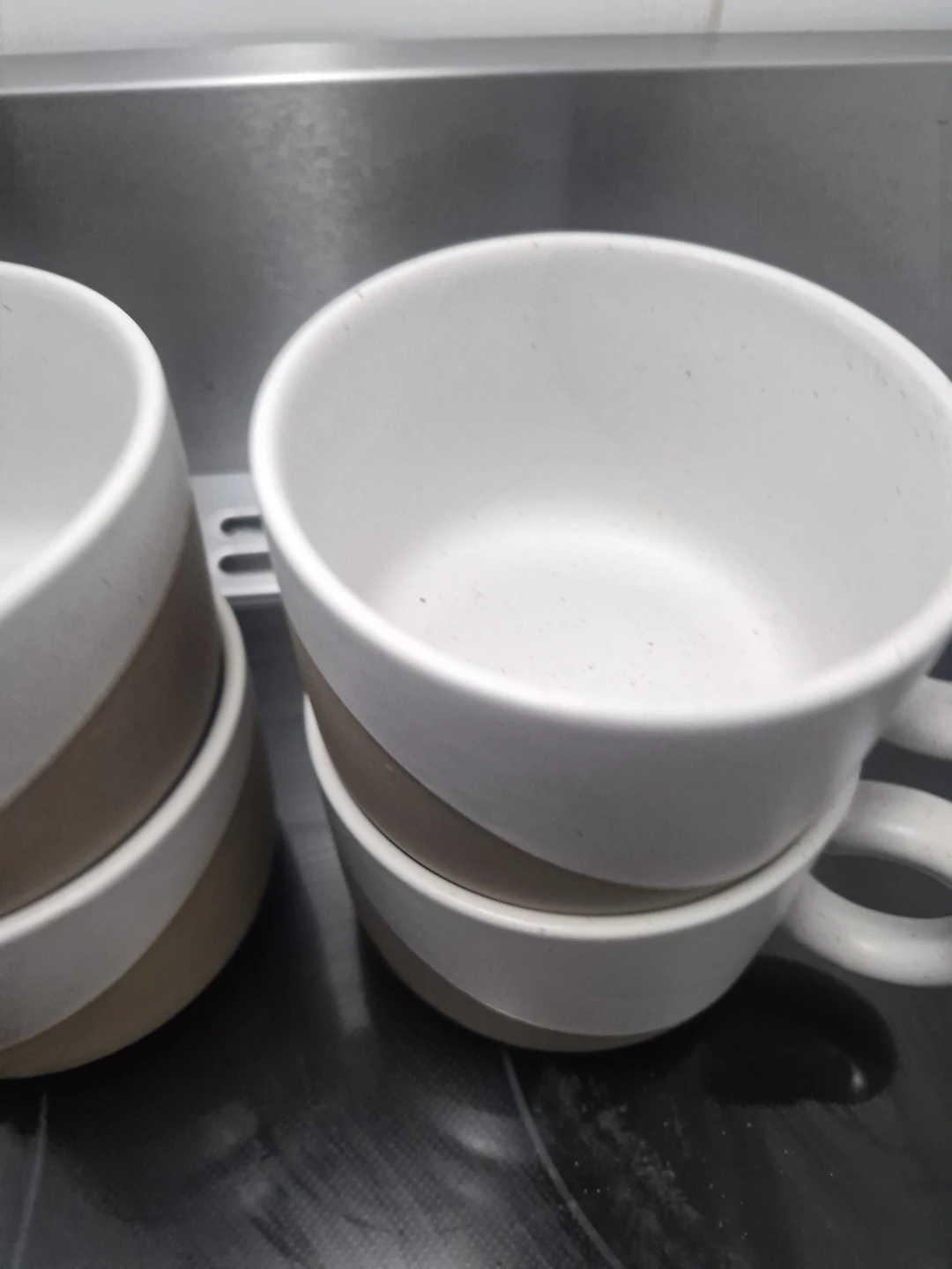 4x White Speckled Ceramic Mugs - photo 3