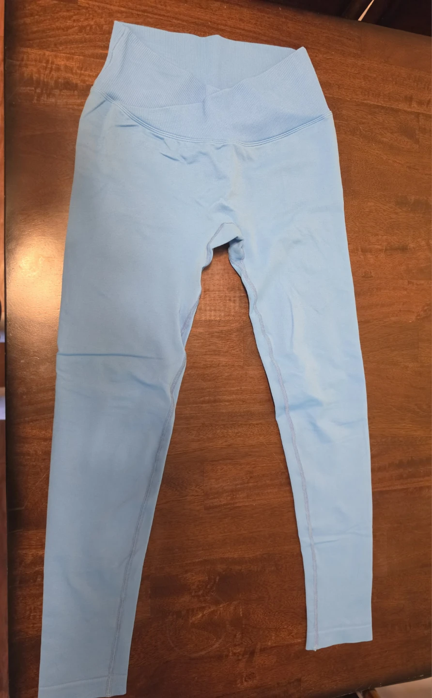 Light Blue Ruched Leggings Size L