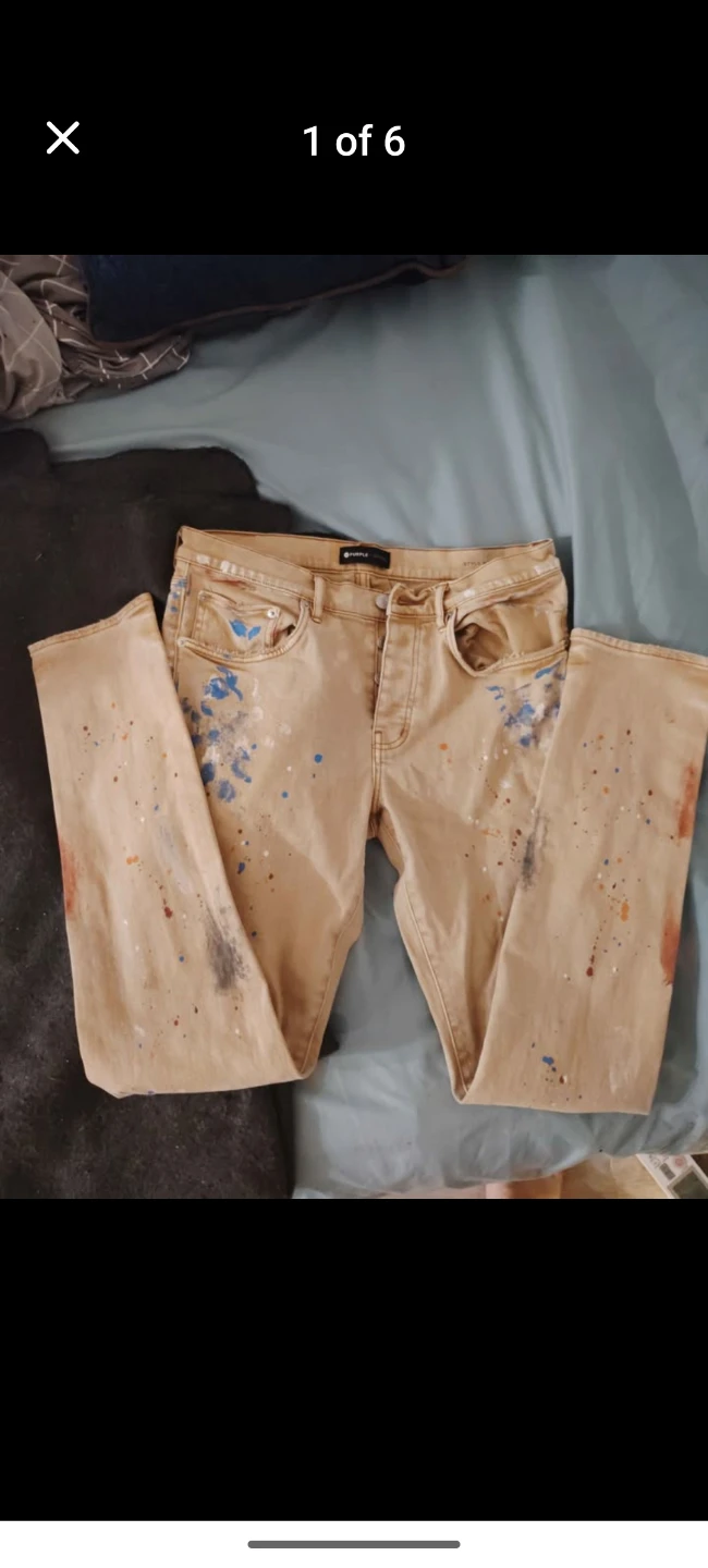 Purple Brand Paint Splatter Jeans Size 36 - photo 3