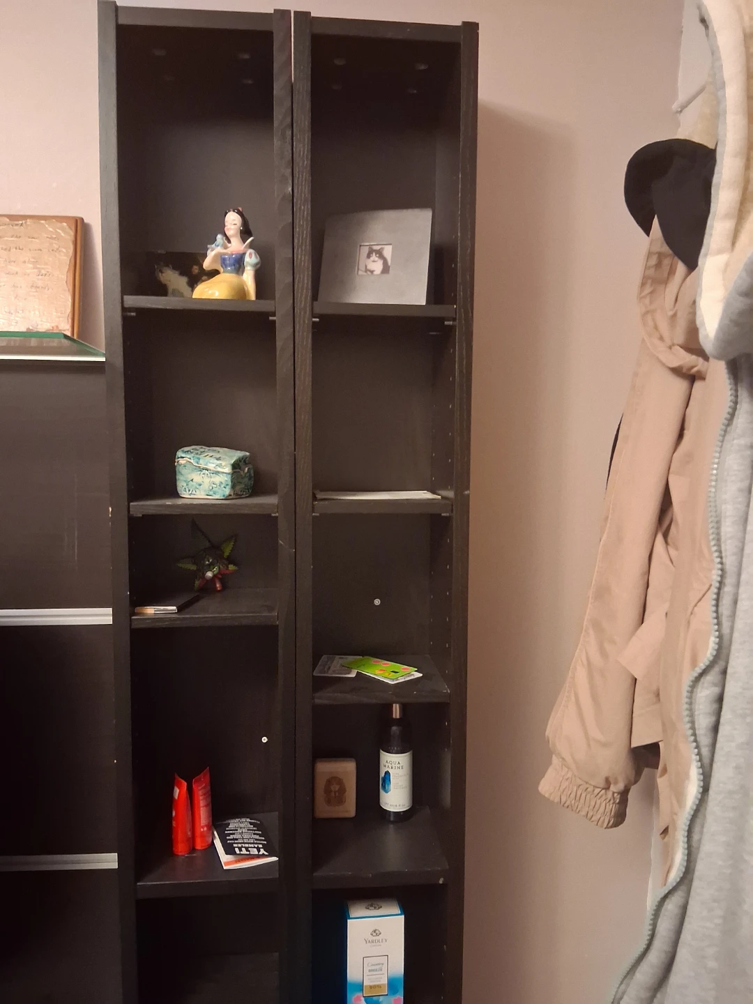 Two tall shelves. 78hx8wx7d