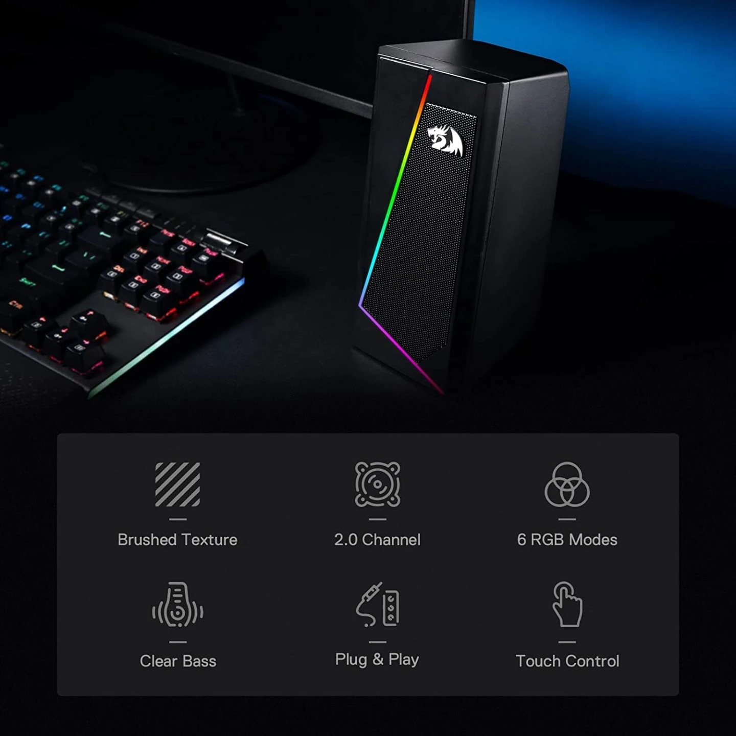 Redragon GS520 Anvil RGB Desktop Speakers - photo 3