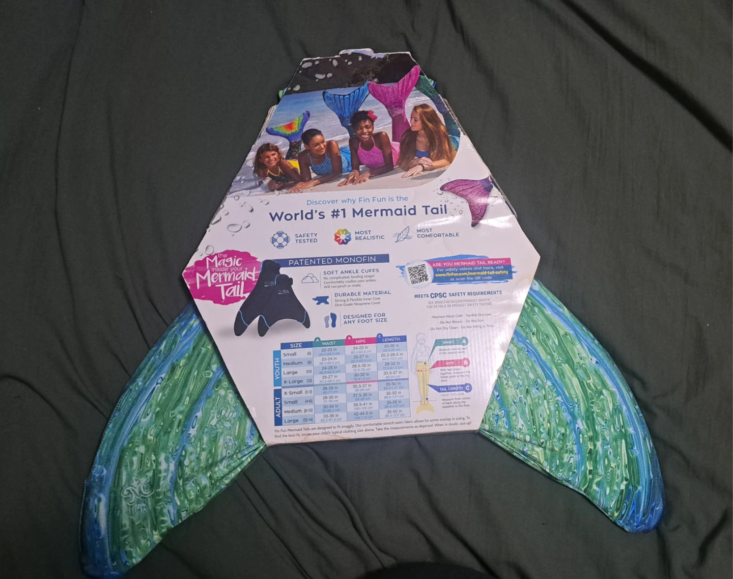 Fin Fun Mermaid Tail - Aussie Green Youth X-Large (child 12) - photo 2