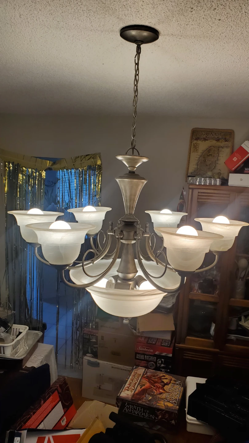 Satin Nickel 6-Light Chandelier