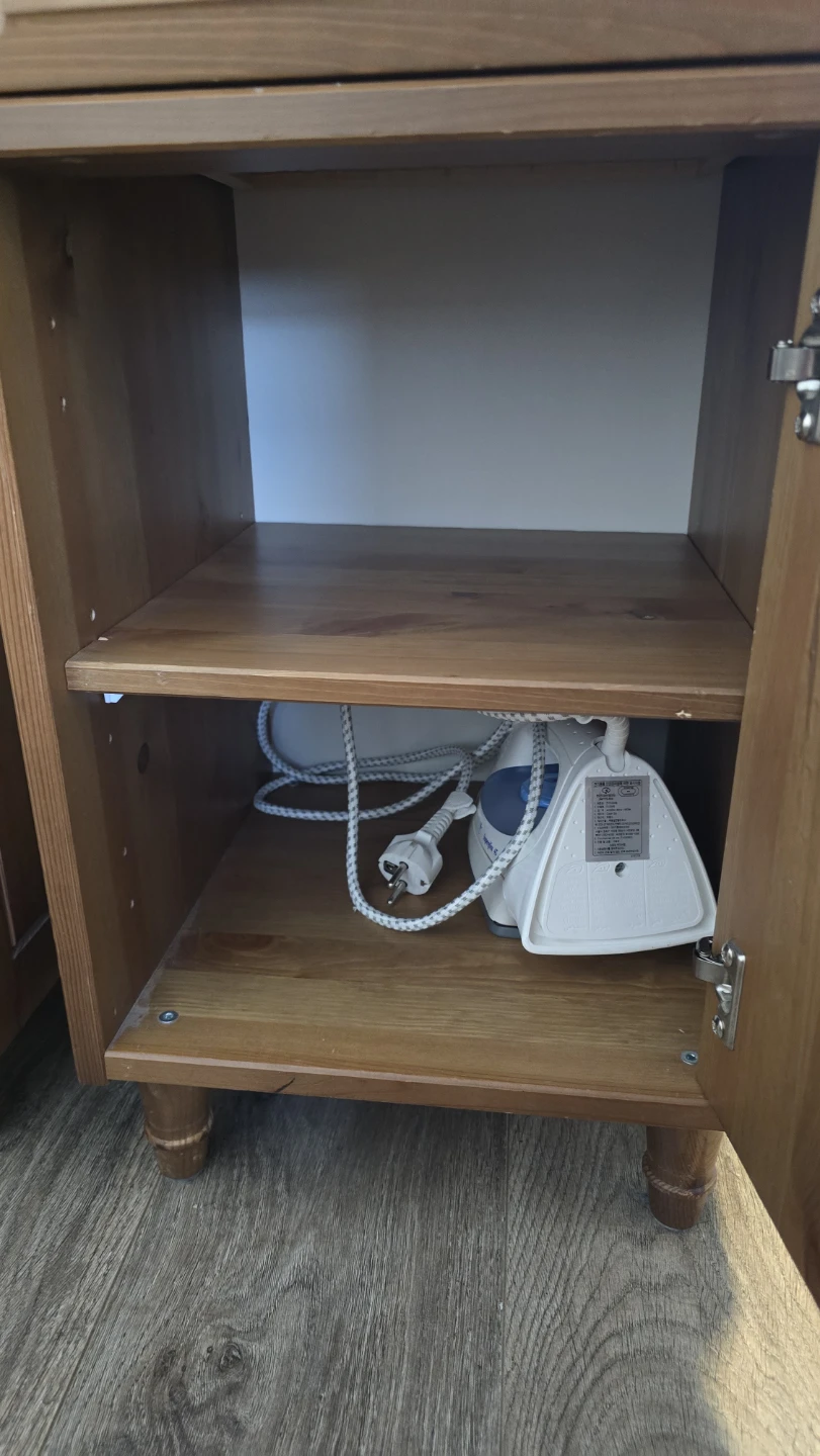 Pine Nightstand with Drawer and Cabinet - photo 4