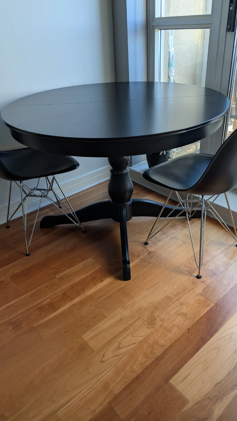 Ikea Ingatorp Extendable Round Table (Black)