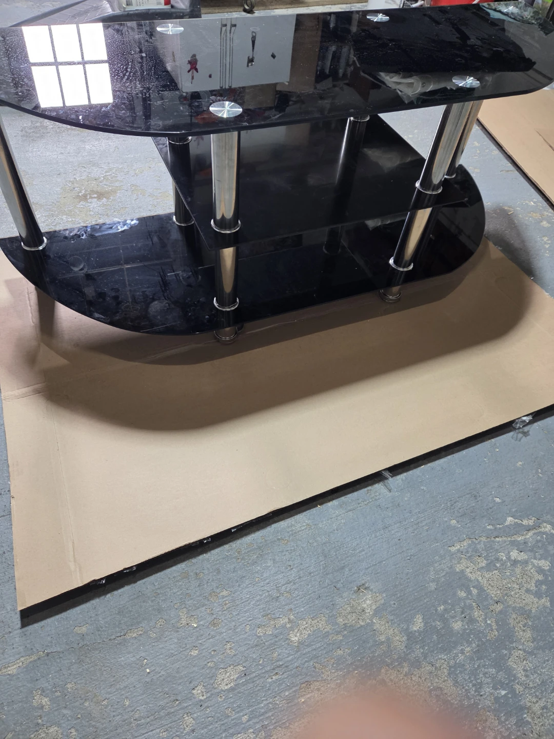 Black Glass Corner TV Stand - photo 2