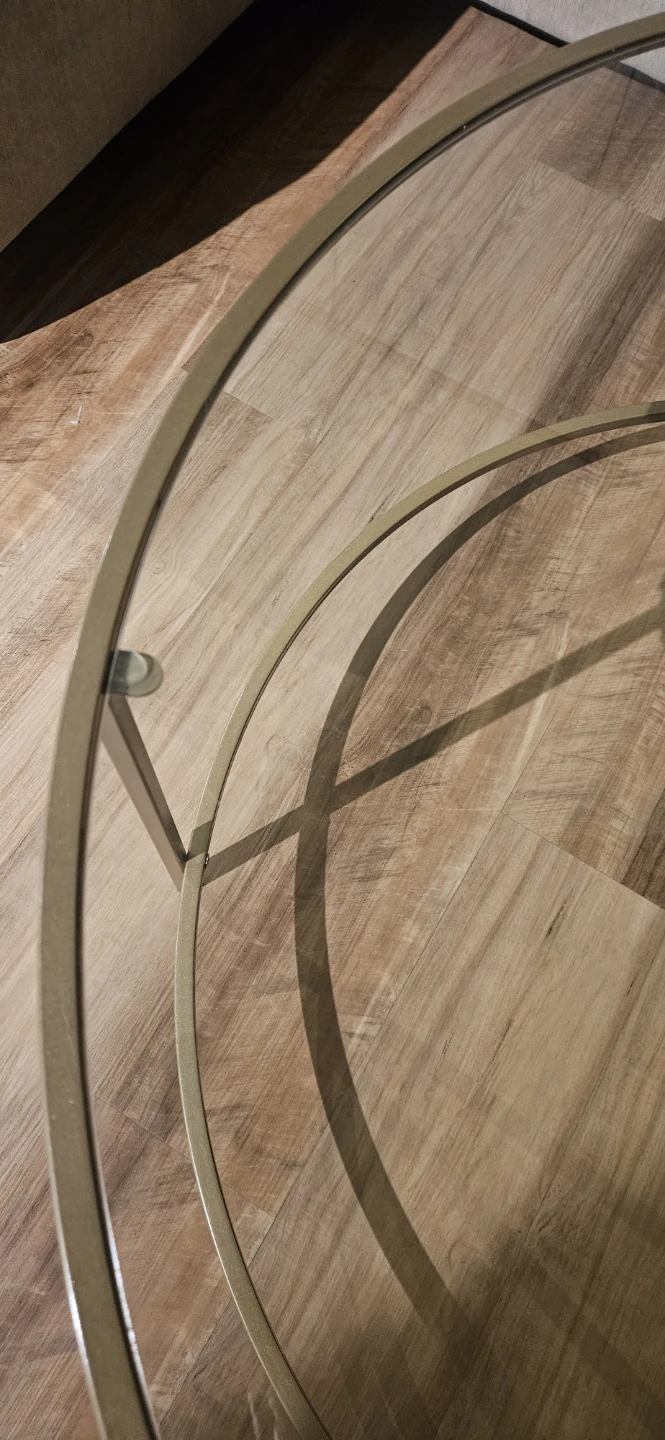 Round Glass Coffee Table with Metal Frame - photo 4