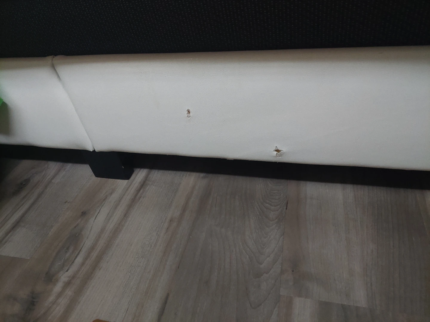 Moving Sale White Faux Leather Bed Frame with Headboard - photo 4