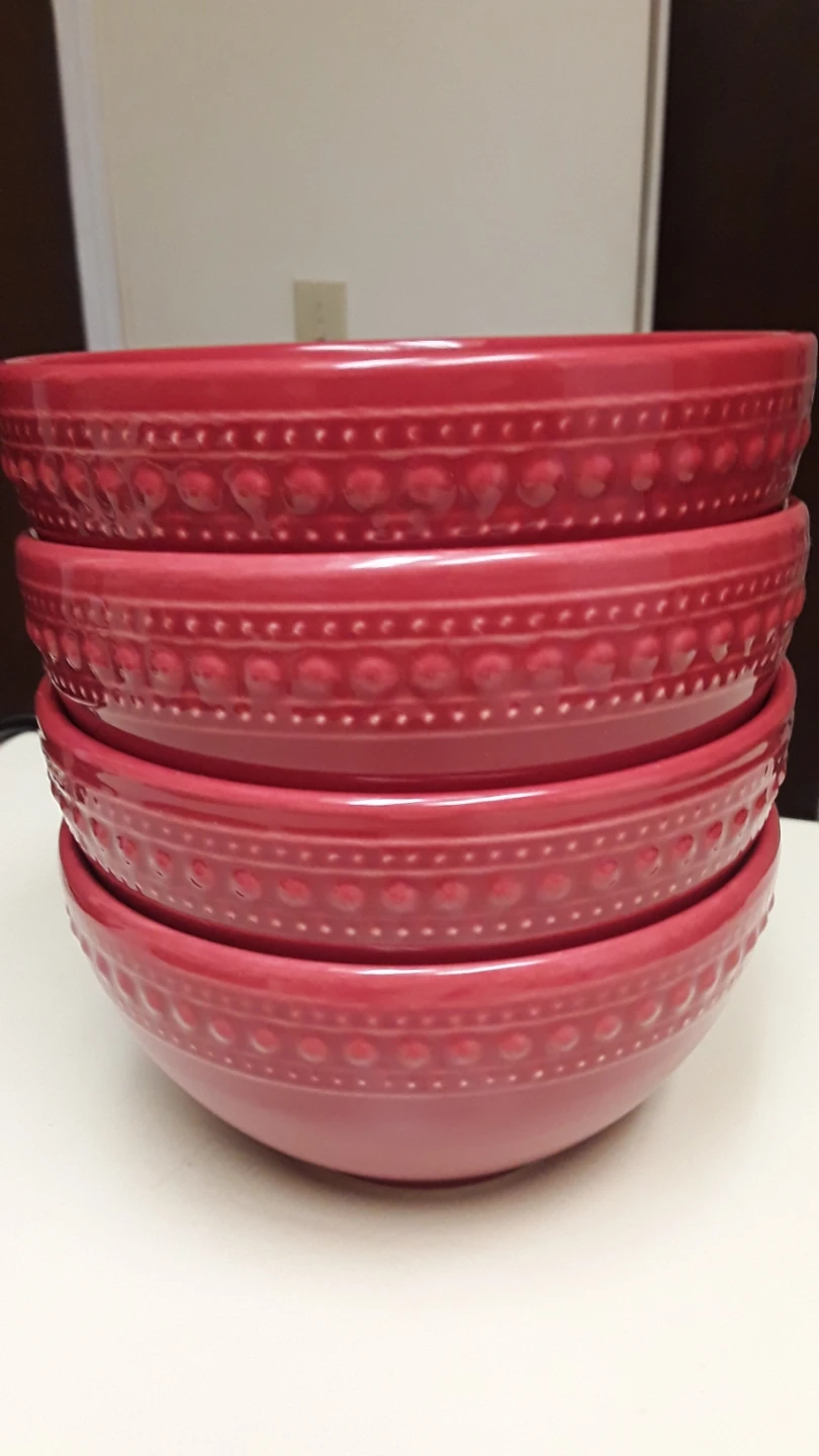 Matceramica Red Ceramic Bowls Set of 4