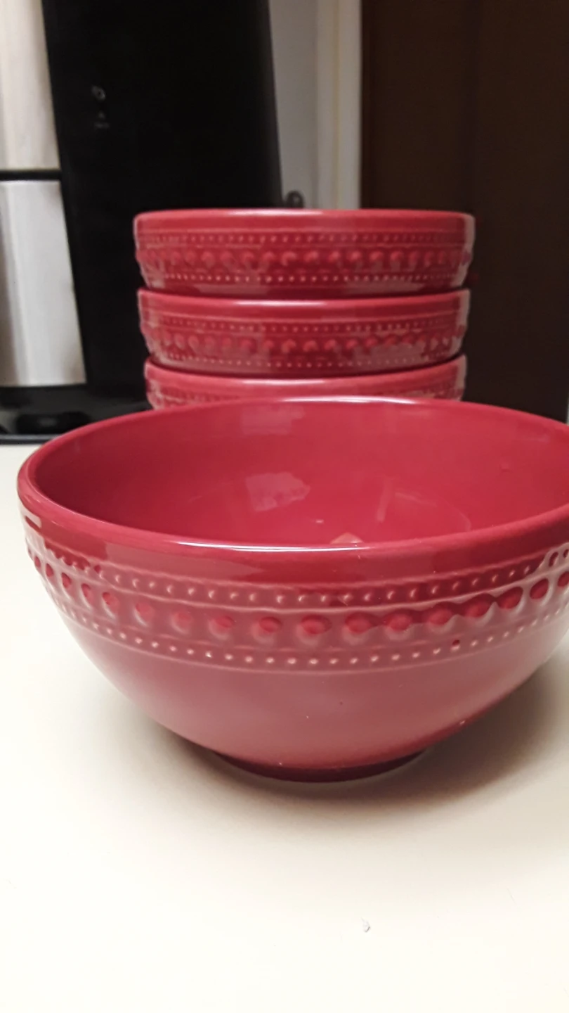 Matceramica Red Ceramic Bowls Set of 4 - photo 2