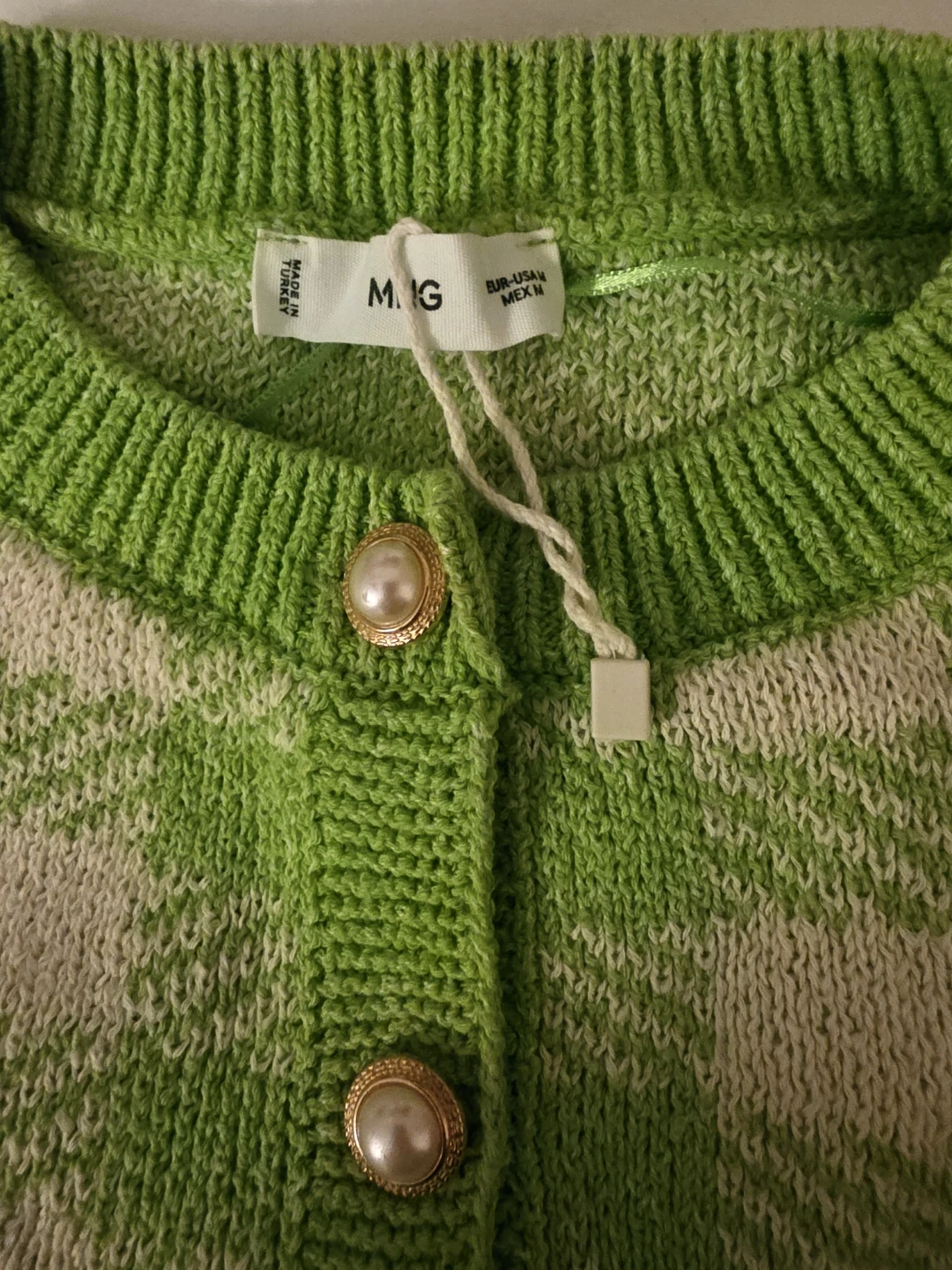 MNG Green Plaid Button Cardigan - photo 4
