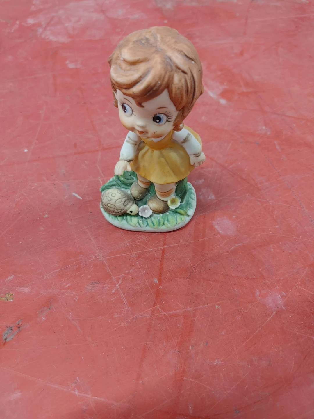 Ceramic Figurine of Girl with Turtle
