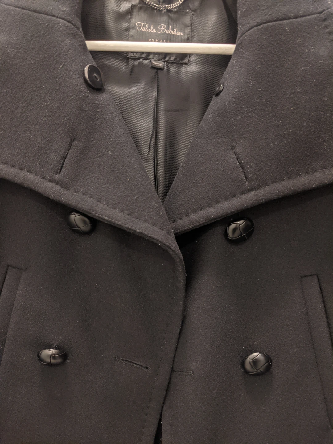 Aritzia Babaton Wool &Cashmere Blend Black Pea Coat - photo 5
