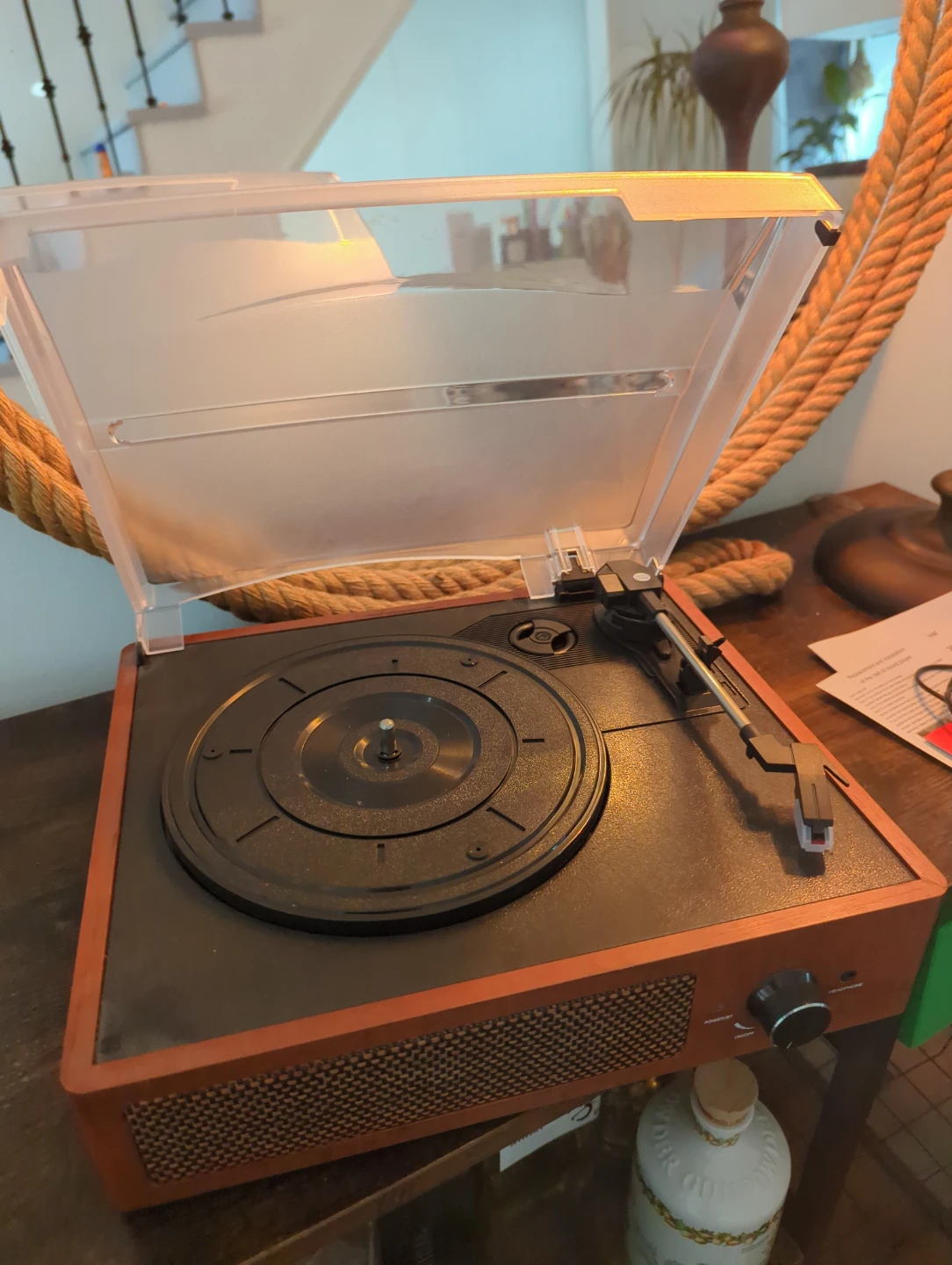 Record Player Turntable with Aux and Bluetooth
