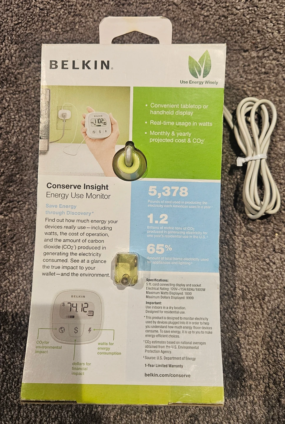 NEW! Belkin Conserve Insight Energy Use Monitor - photo 2