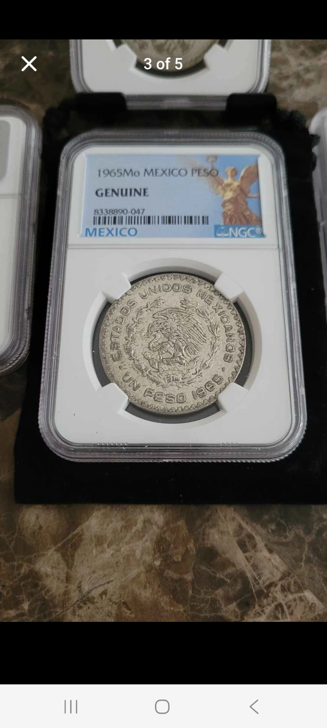1964 Mexico Peso Coin NGC Certified Genuine