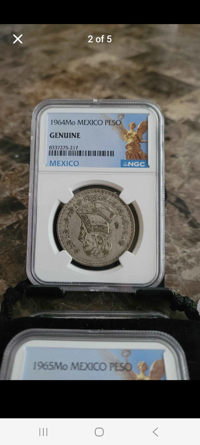 1964 Mexico Peso Coin NGC Certified Genuine - photo 2