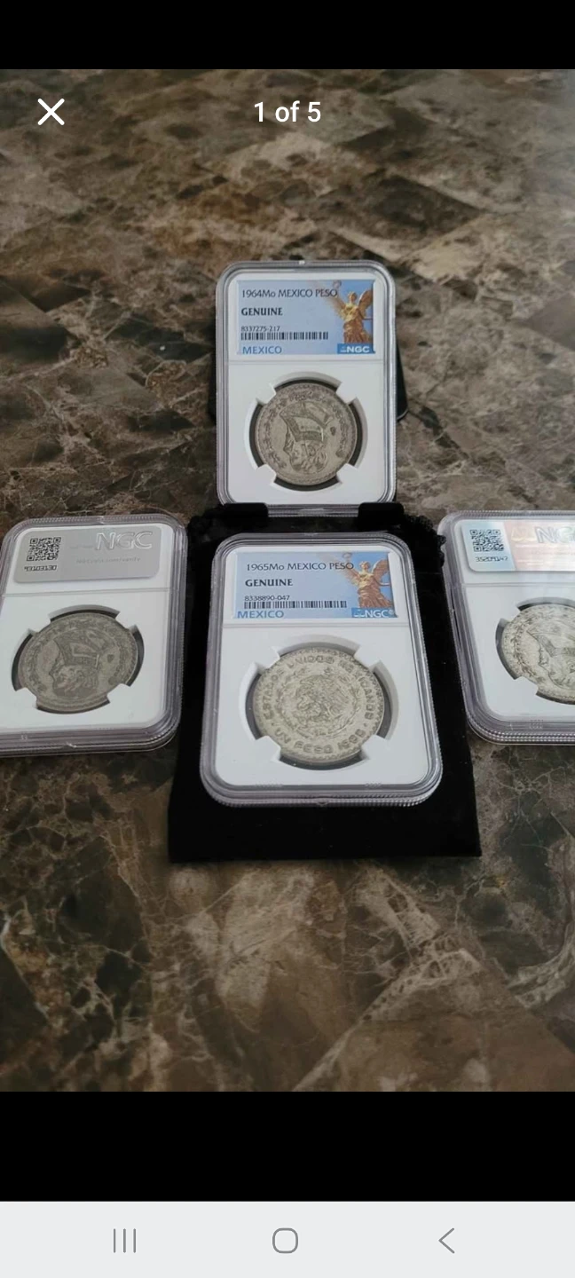 1964 Mexico Peso Coin NGC Certified Genuine - photo 3
