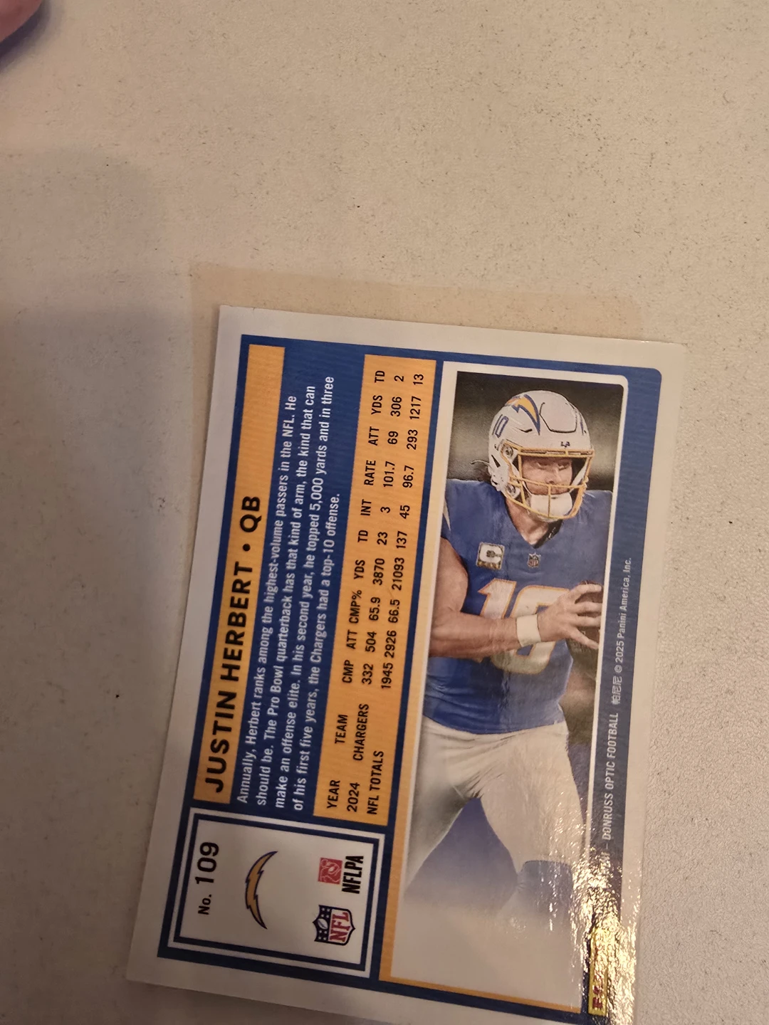 2024 Donruss Optic Justin Herbert QB Football Card - photo 3