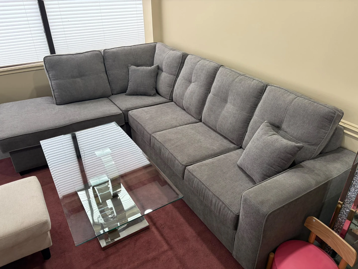 Grey Sectional Sofa with Chaise - photo 2