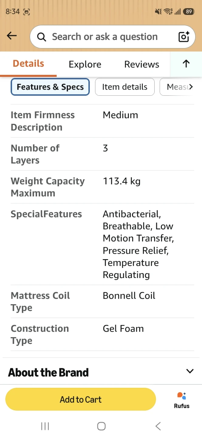 Zinus Twin Mattress - 6 Inch Gel Memory Foam - photo 4
