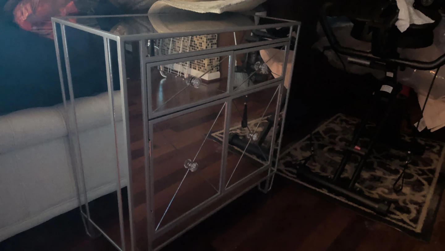 Mirrored Accent Cabinet with 2 Drawers and 2 Doors