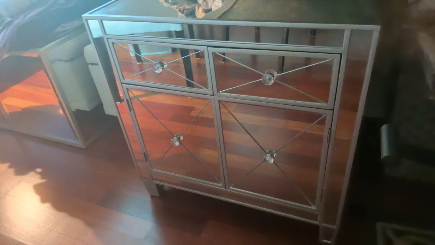 Mirrored Accent Cabinet with 2 Drawers and 2 Doors - photo 2