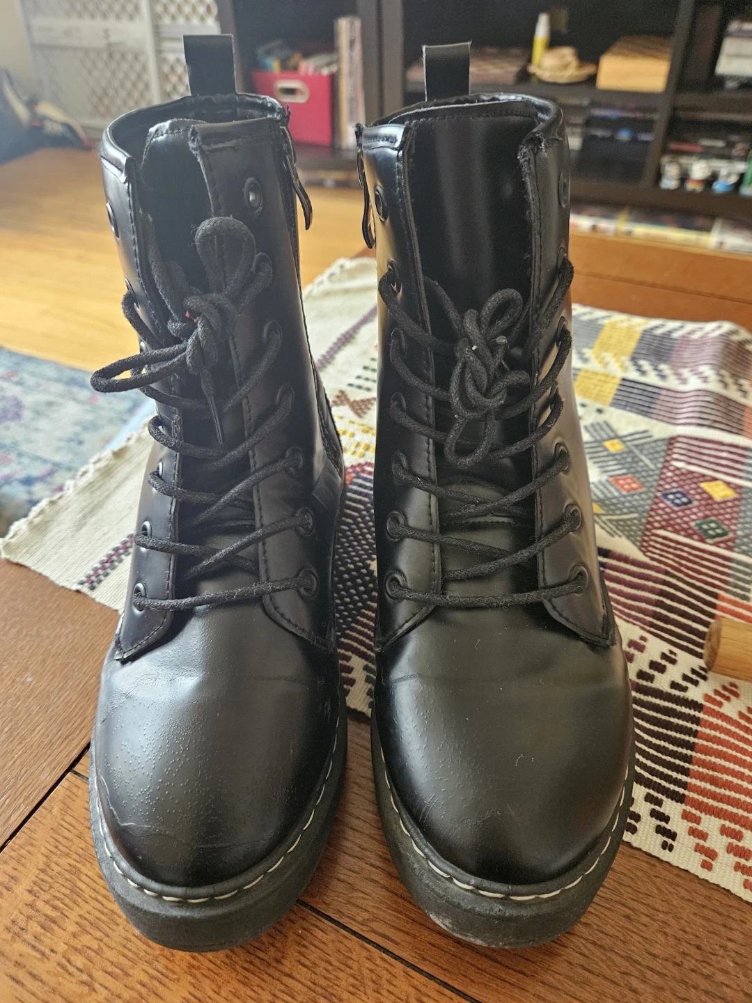 Black Platform Combat Boots