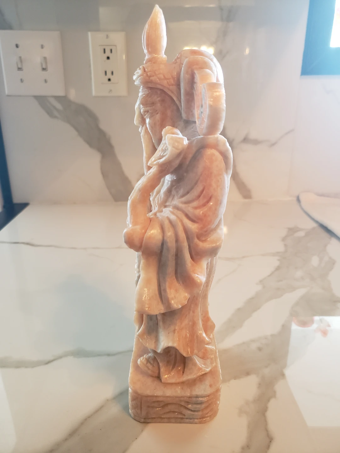 New Fu Lu Shou Carved Stone Figurines $50 Each OR $100 for All - photo 4