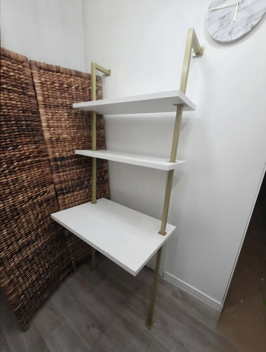 White Ladder Desk with Gold Legs