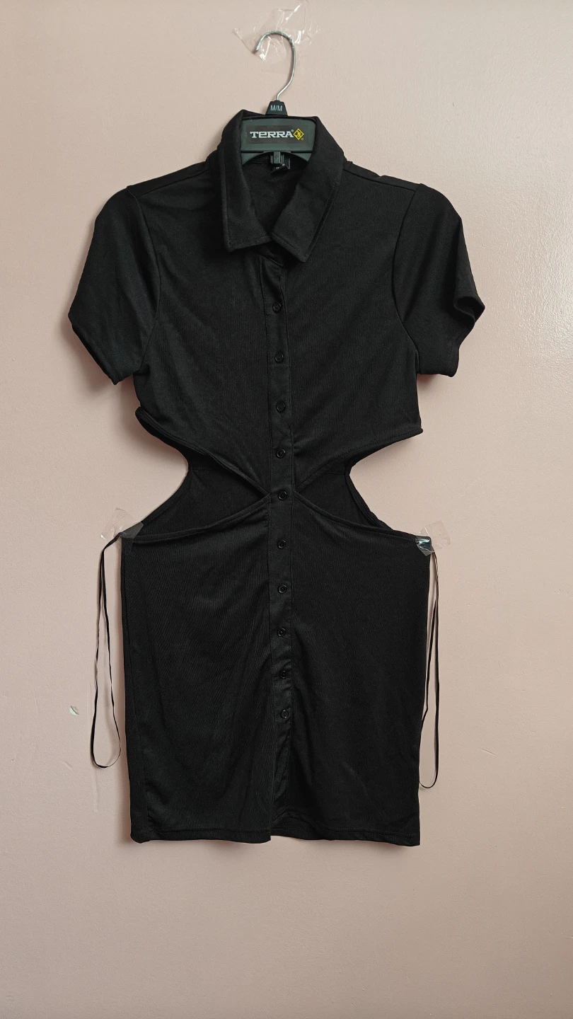 Black Cut-Out Mini Dress XL