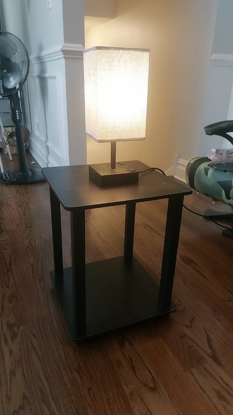 Black End Table with Lamp - photo 2