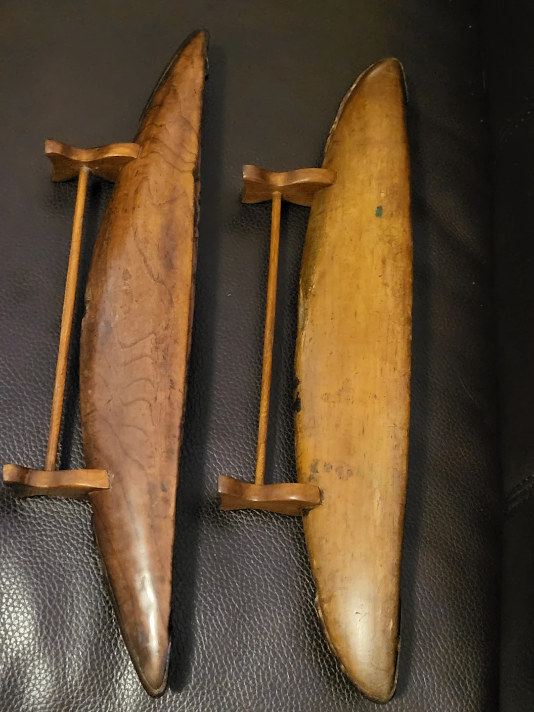 Vintage Wooden Loom Shuttle Boat Trays (Pair) - photo 4