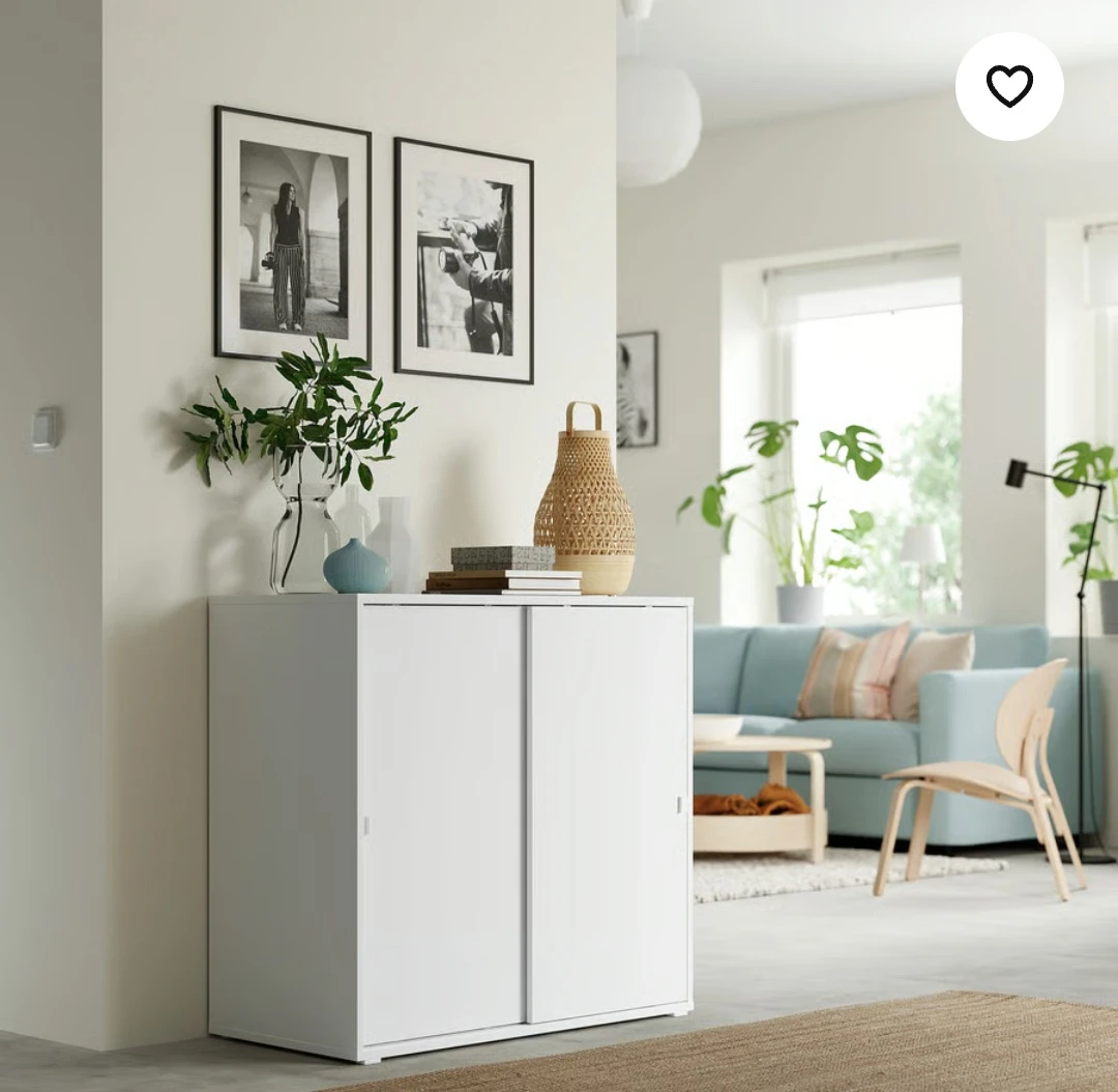 IKEA VIHALS Cabinet with Sliding Doors White - photo 2