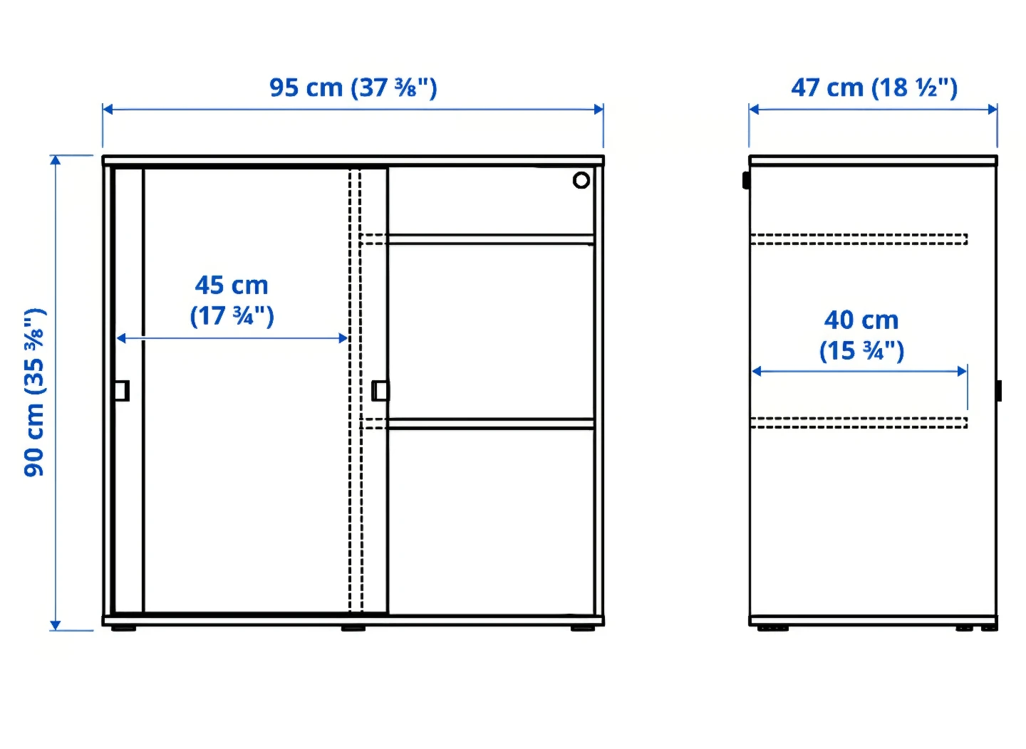 IKEA VIHALS Cabinet with Sliding Doors White - photo 3
