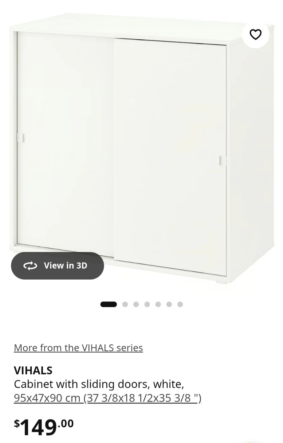 IKEA VIHALS Cabinet with Sliding Doors White - photo 5