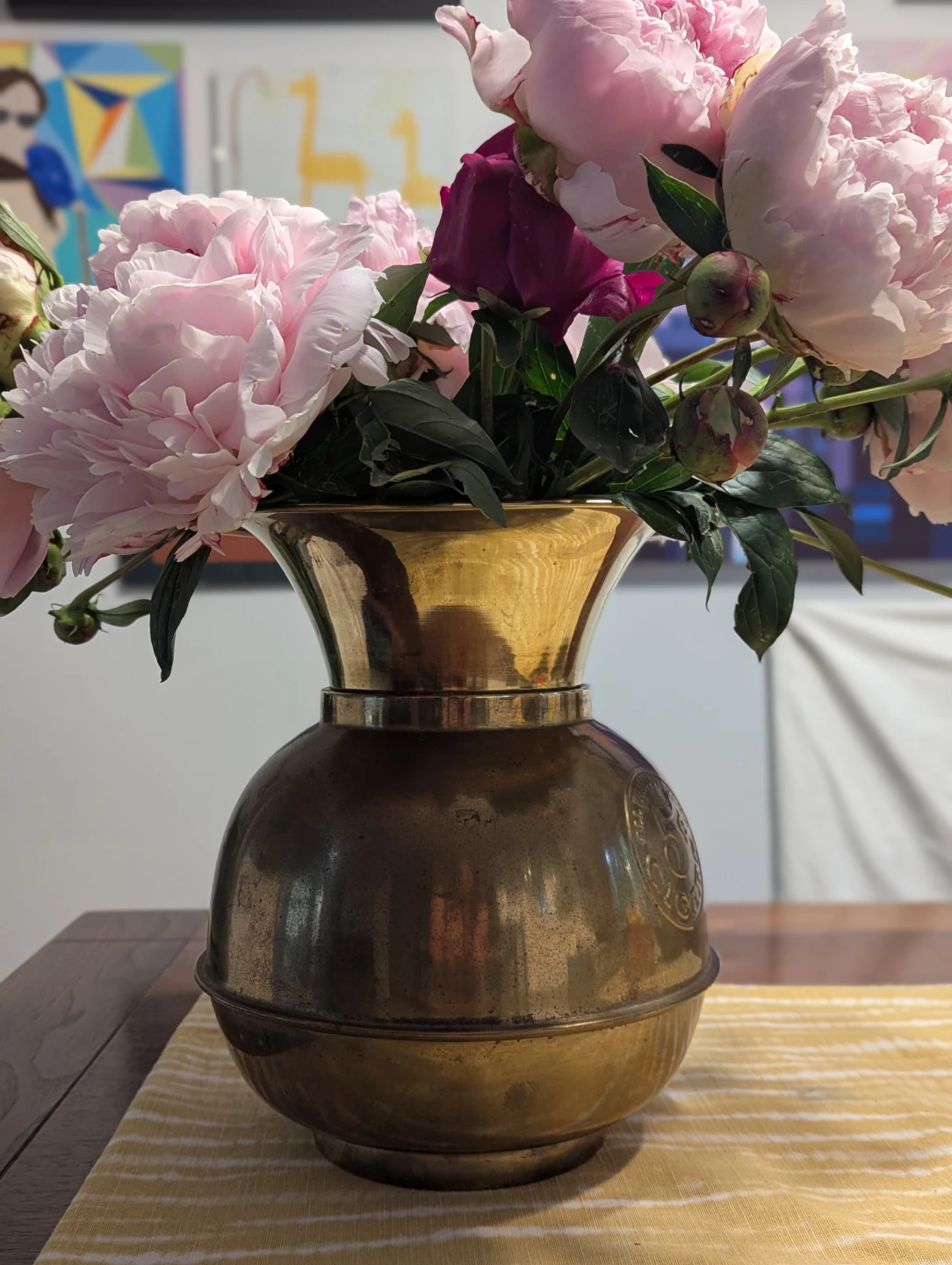1960s Solid brass vase
