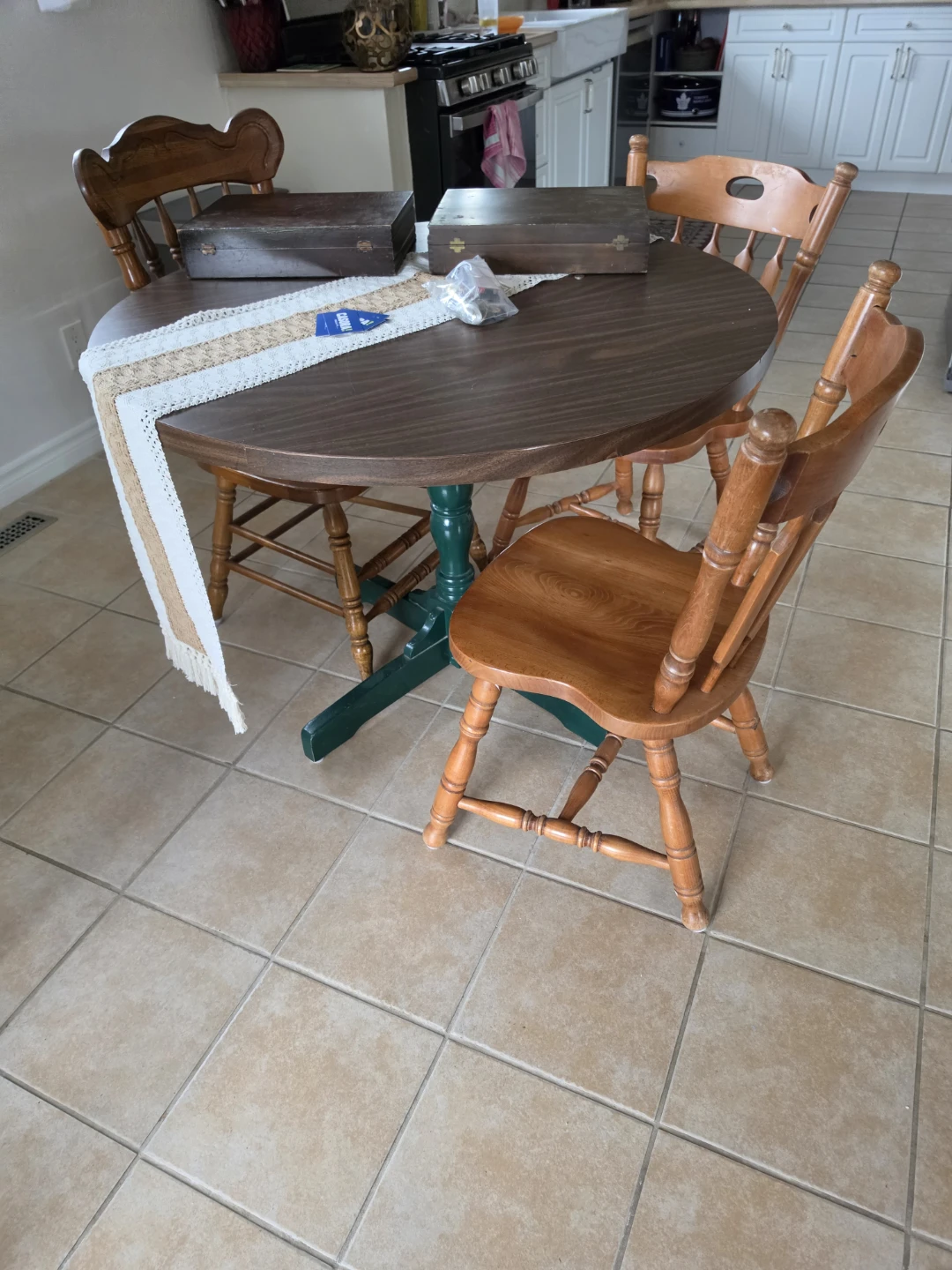 Wooden Dining Table and Chairs Set - photo 2