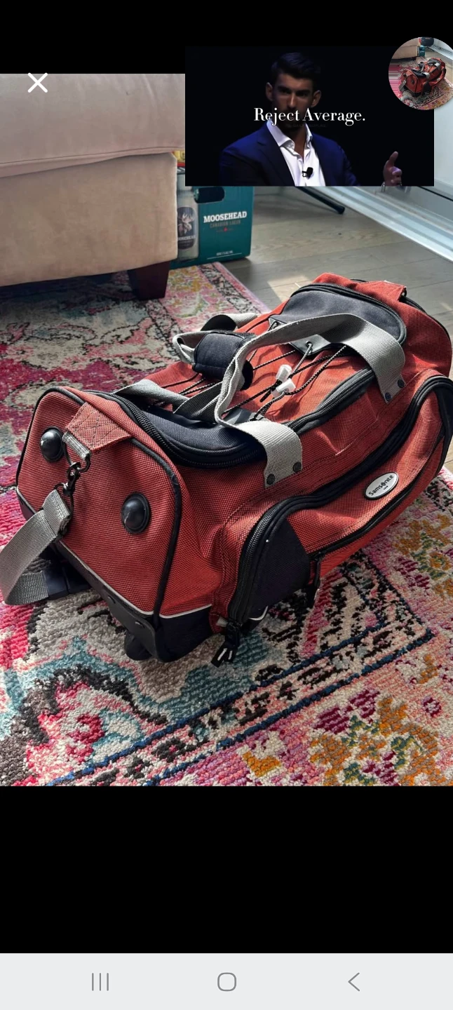 Red and Black Rolling Duffel Bag Solid Original  Samsonite  XL