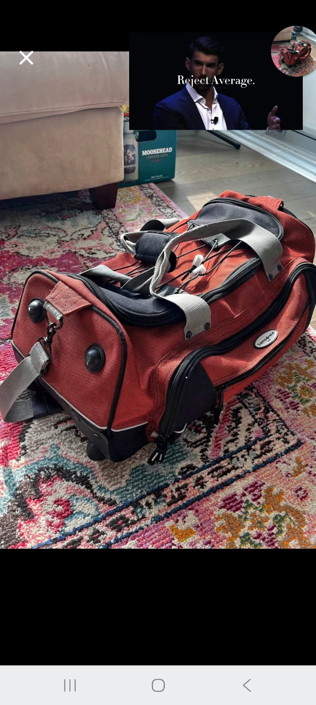 Red and Black Rolling Duffel Bag Solid Original  Samsonite  XL - photo 3