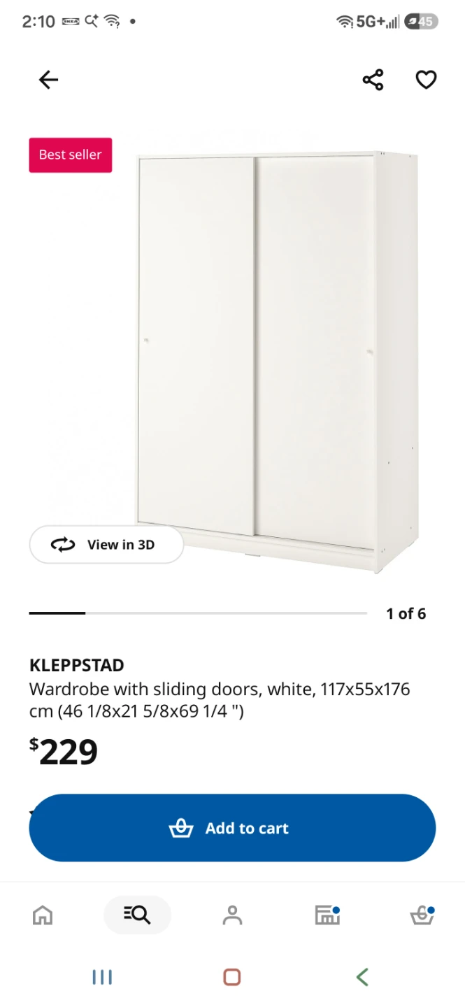 IKEA KLEPPSTAD Wardrobe White