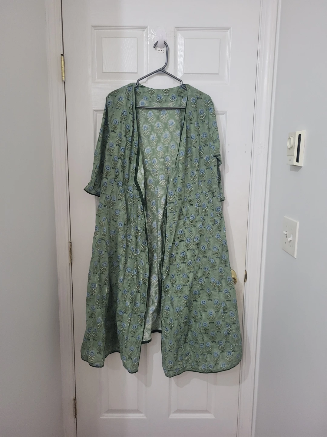 Green Floral Indian Robe cotton