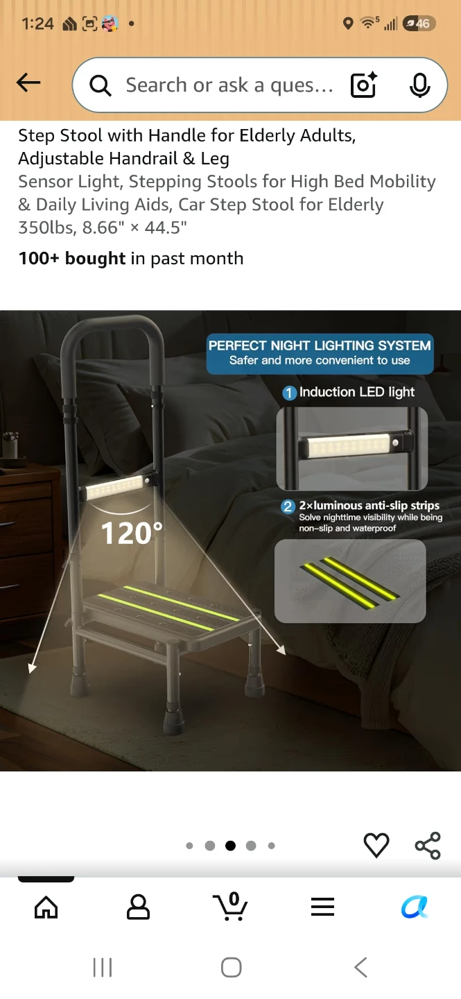Step Stool with Handle and LED Night Light - photo 5