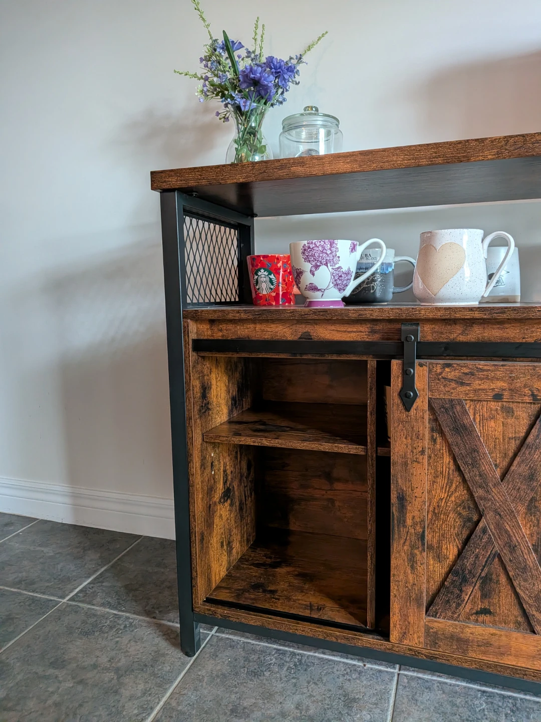 Rustic Wood Cabinet with Sliding Barn Doors - photo 3