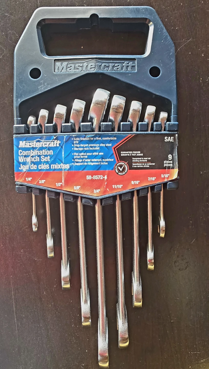 Mastercraft Combination Wrench Set - 9 Piece SAE