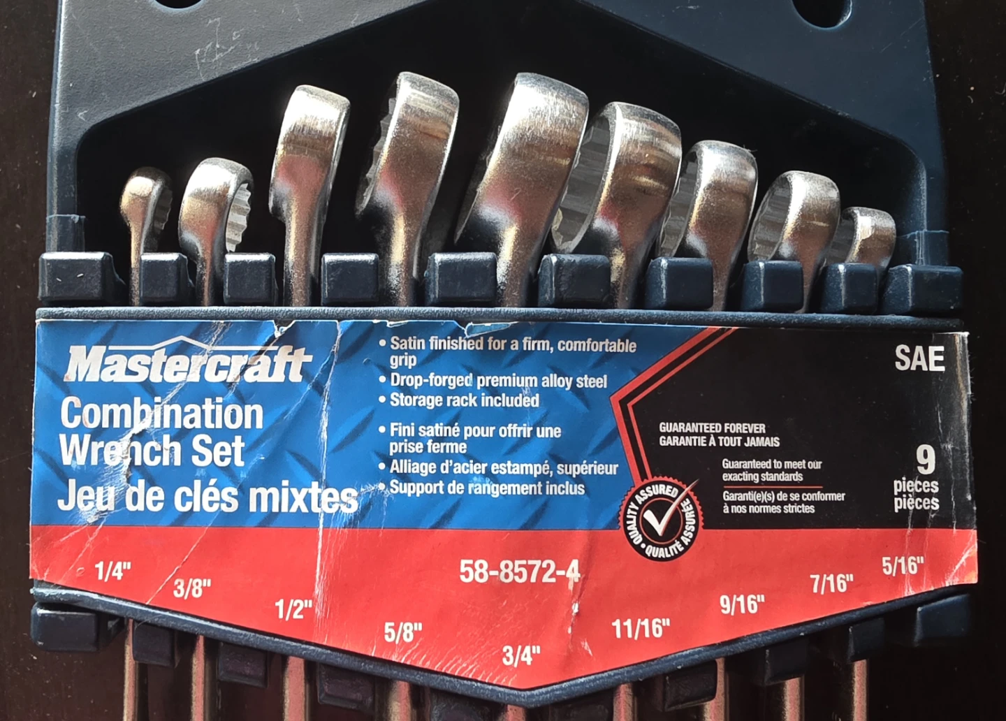 Mastercraft Combination Wrench Set - 9 Piece SAE - photo 2