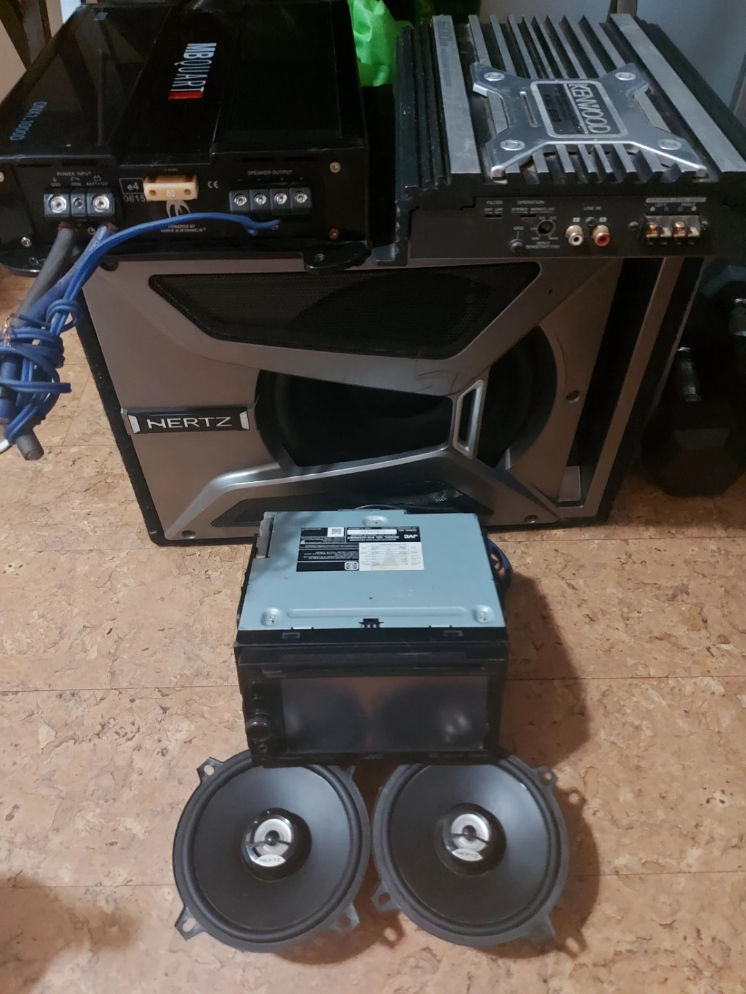 JVC Car Stereo,MB Quart Amp, Kenwood Amp,&Hertz Sub