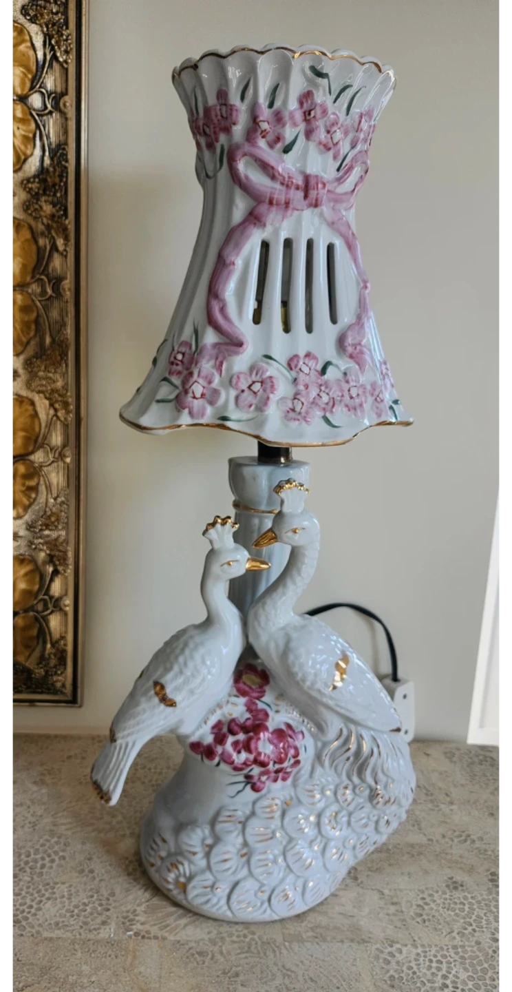 Decorative Ceramic Peacock Lamp