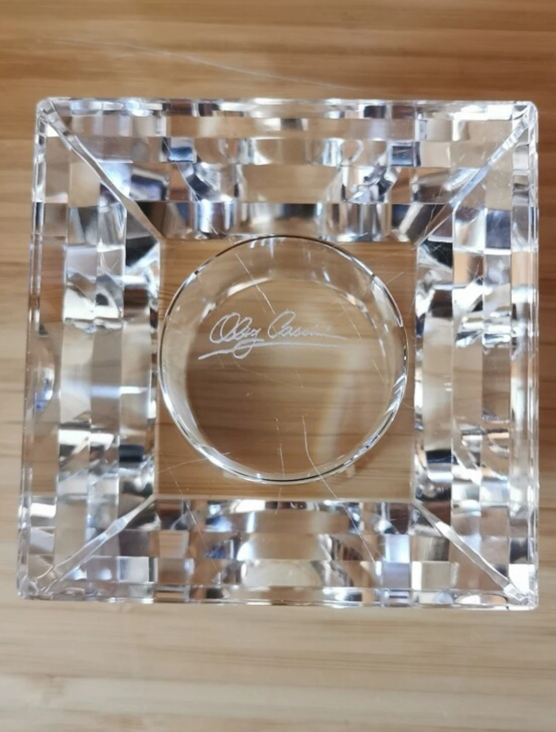 Vintage Oleg Cassini Signed Crystal Votive Candle Holder - photo 2